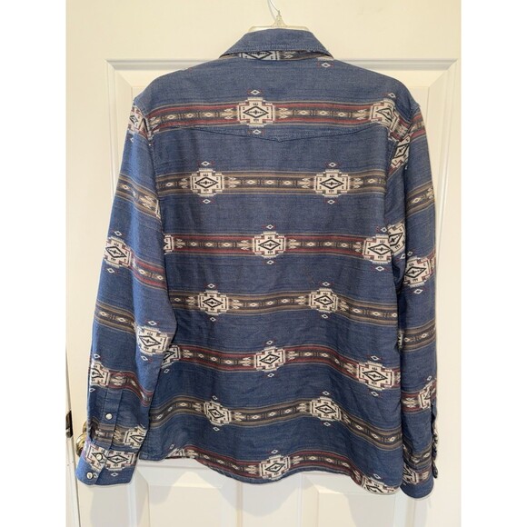 Ariat Aztec Western Pearl Snap Hector Retro Fit Long Sleeve Shirt Medium M Men's - Picture 4 of 7